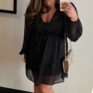 Abercrombie&Fitch Sheer-Sleeve Dress